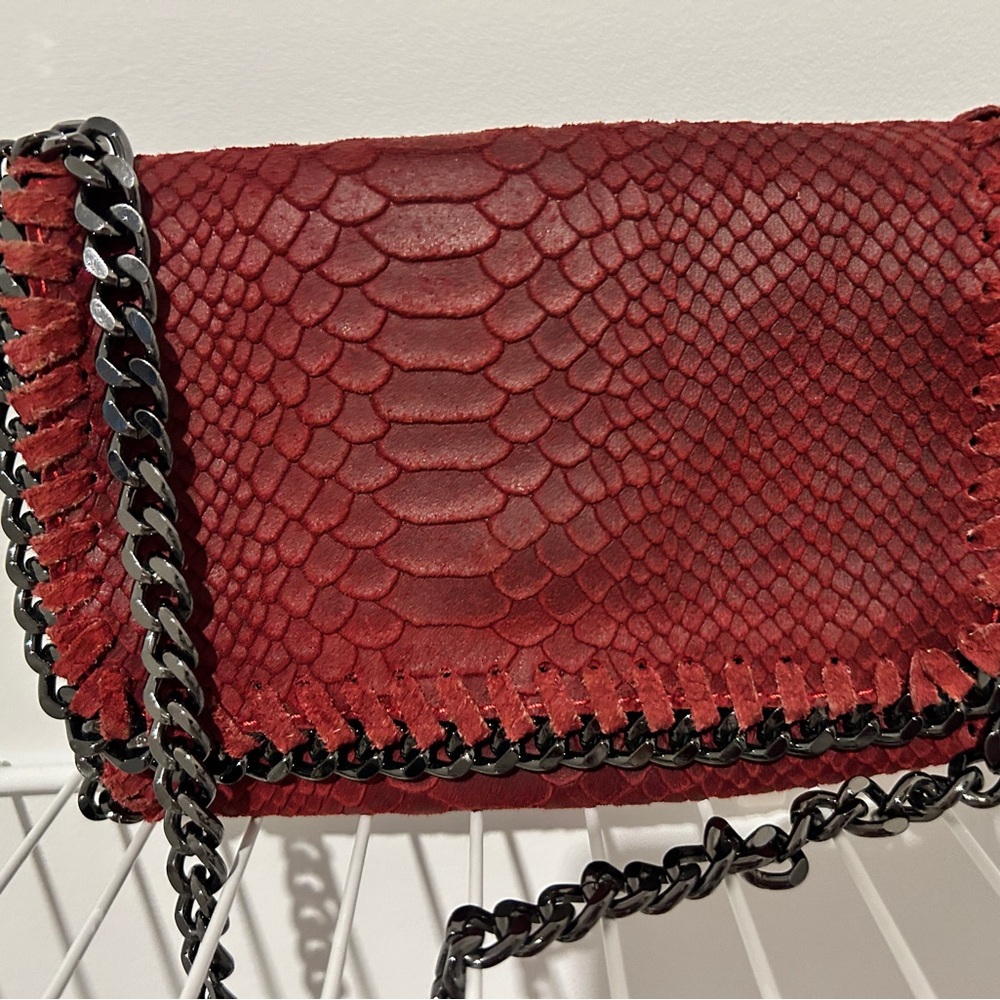Italian leather alligator red bag